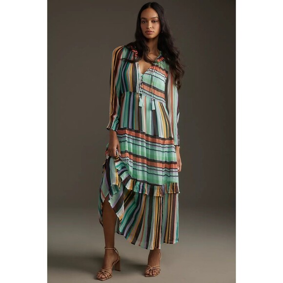 NWOT Anthropologie Marais Printed Chiffon Maxi XS - Picture 1 of 9
